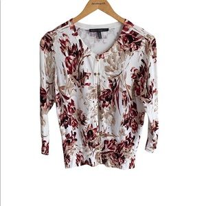 White House Black Market Printed Snap Front Cardigan